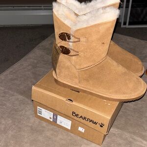 BearPaw Women's Camel Suede Winter Boots